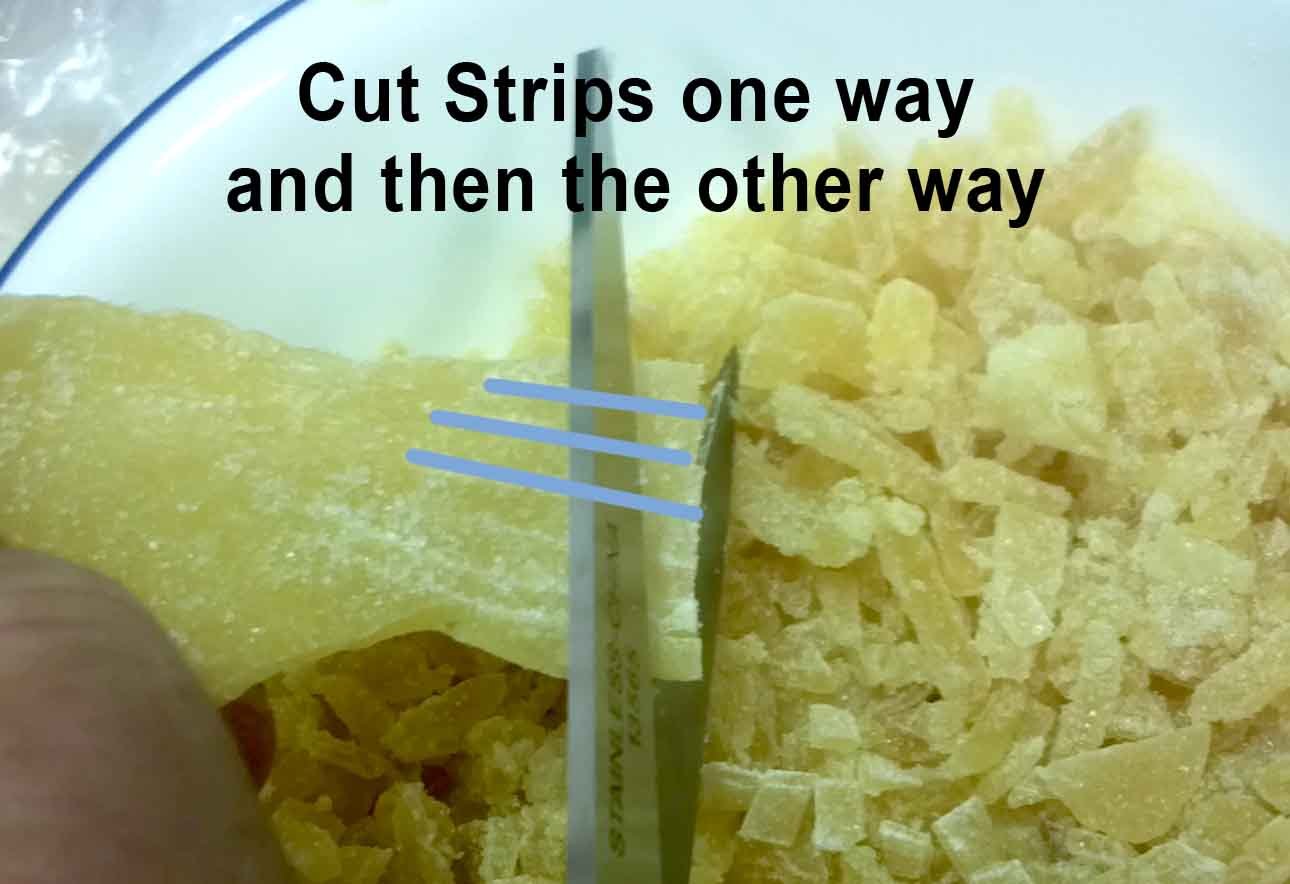 Cut ginger with scissors