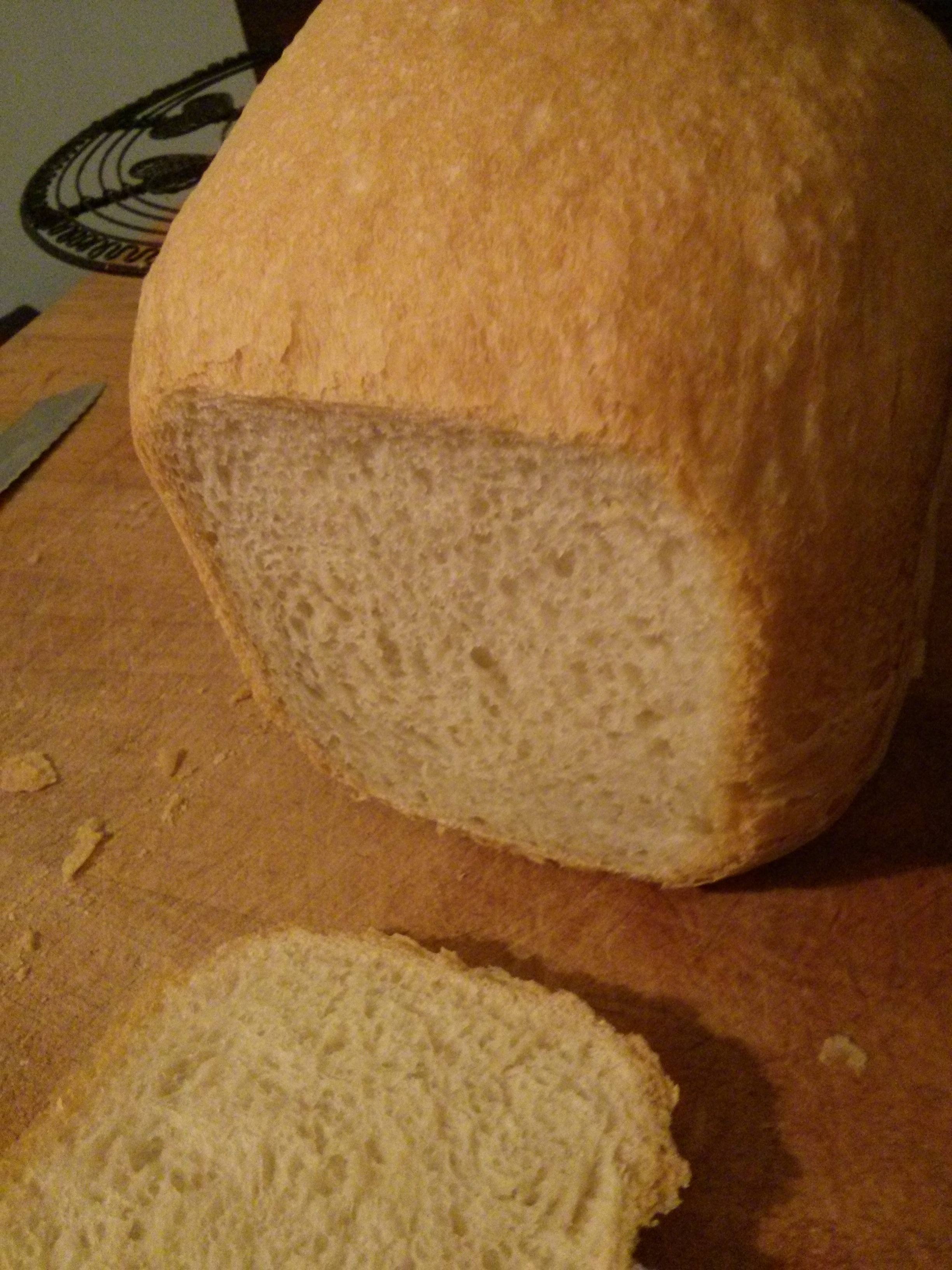 A white French loaf made with no salt, which looks similar to a 'normal' loaf